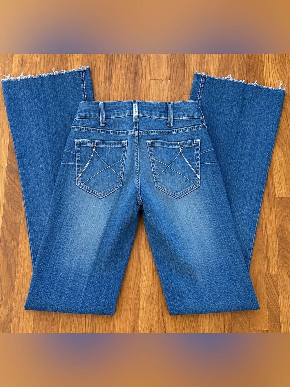 Ariat Blue Flared Wide-Leg Jeans